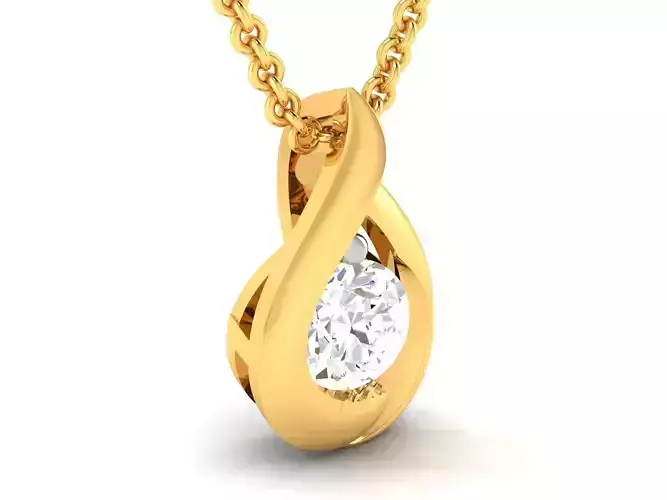 Women solitaire pendant 3dm render details 