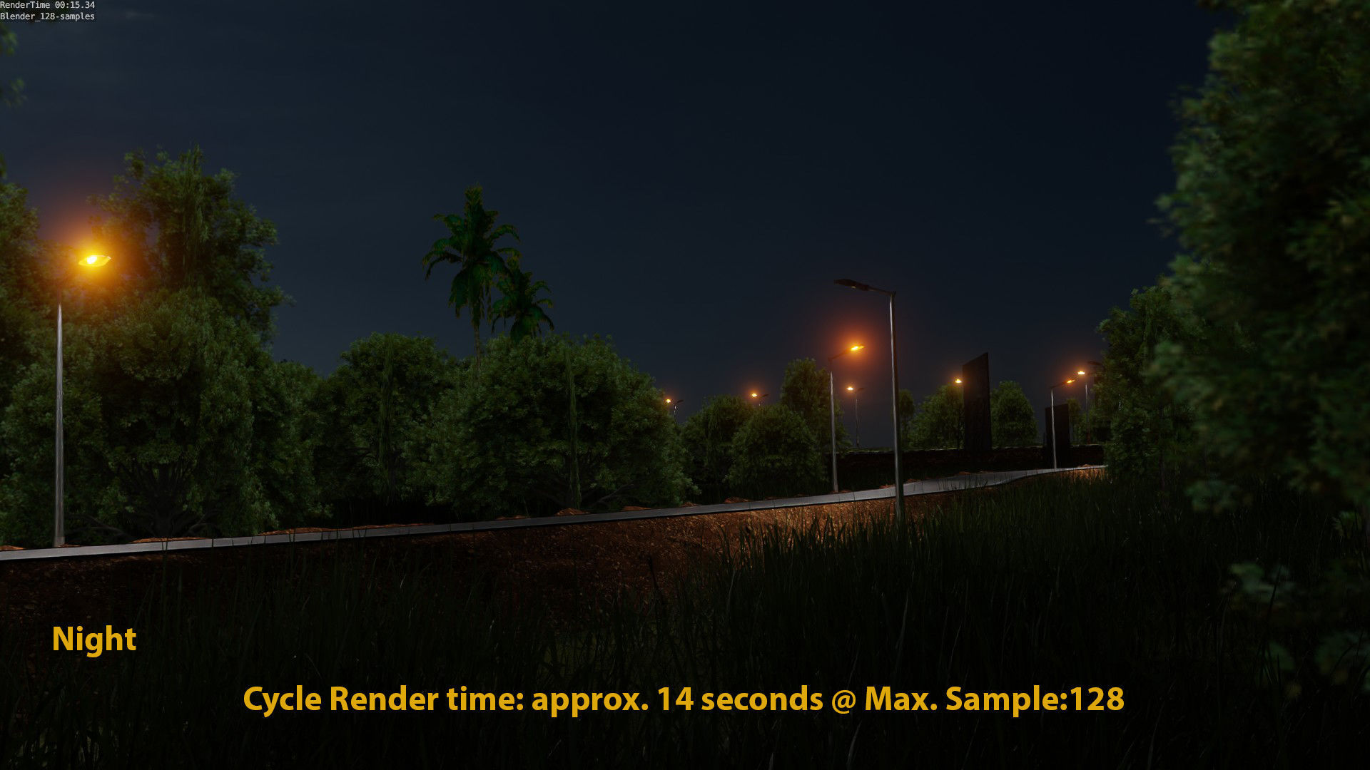 Forest Highway Road with Day-Night Simulation 3D model_9