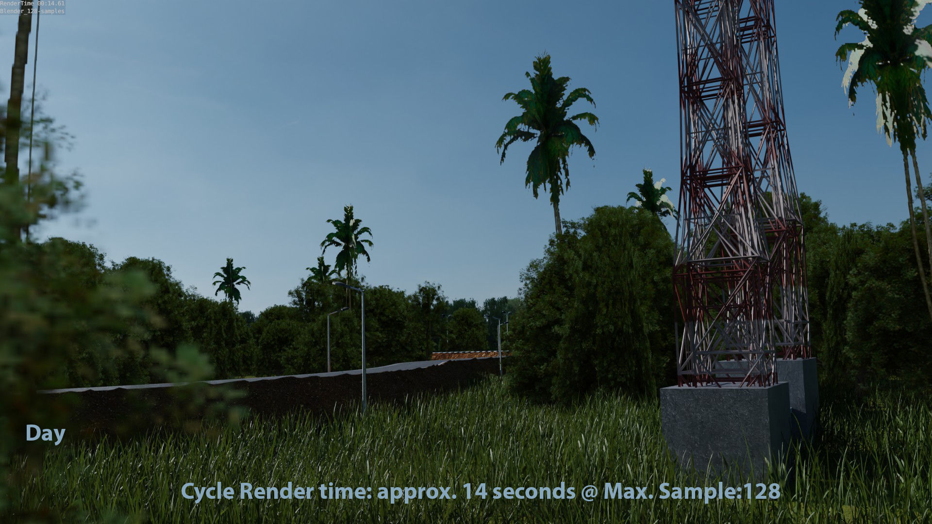 Forest Highway Road with Day-Night Simulation 3D model_10