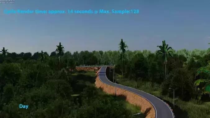 Forest Highway Road with Day-Night Simulation