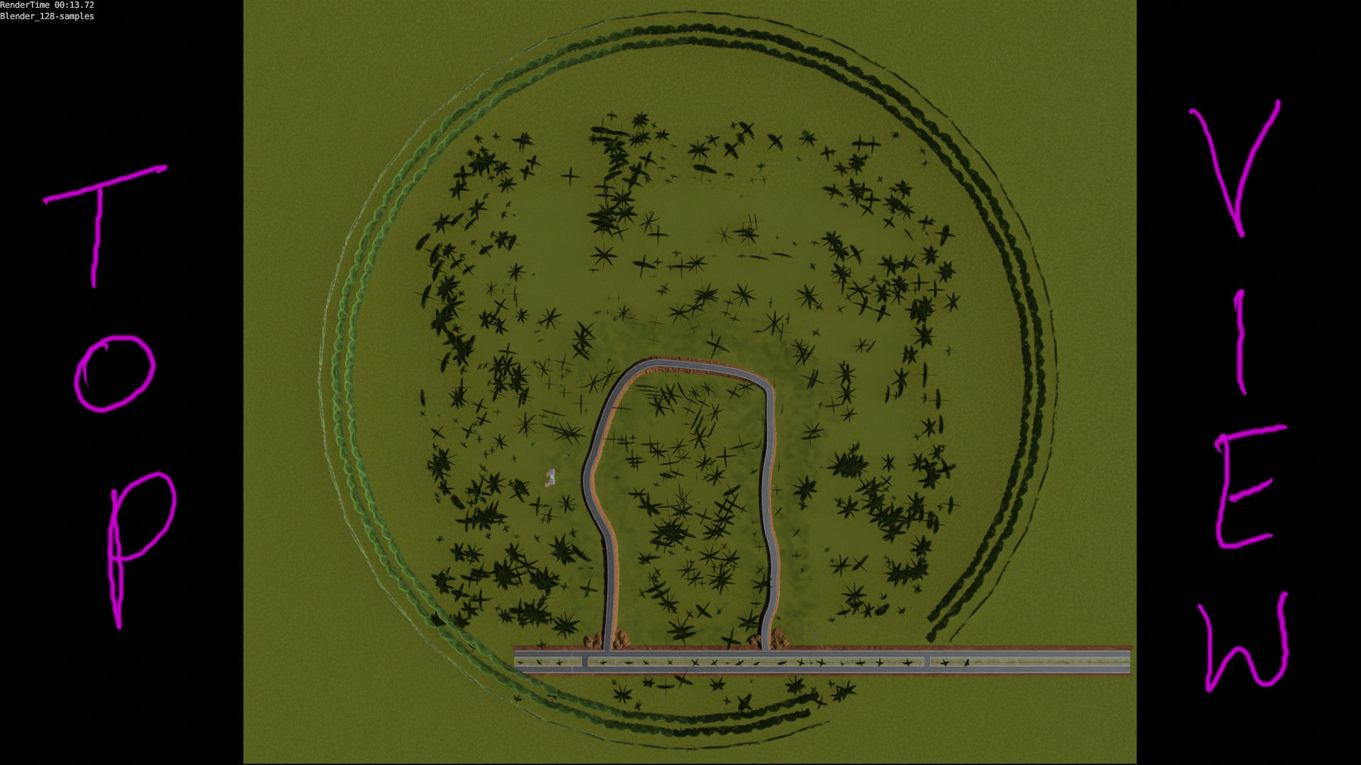 Forest Highway Road with Day-Night Simulation 3D model_19