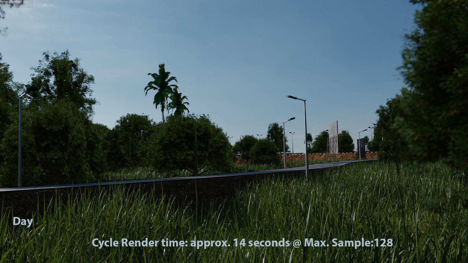 Forest Highway Road with Day-Night Simulation 3D model_8