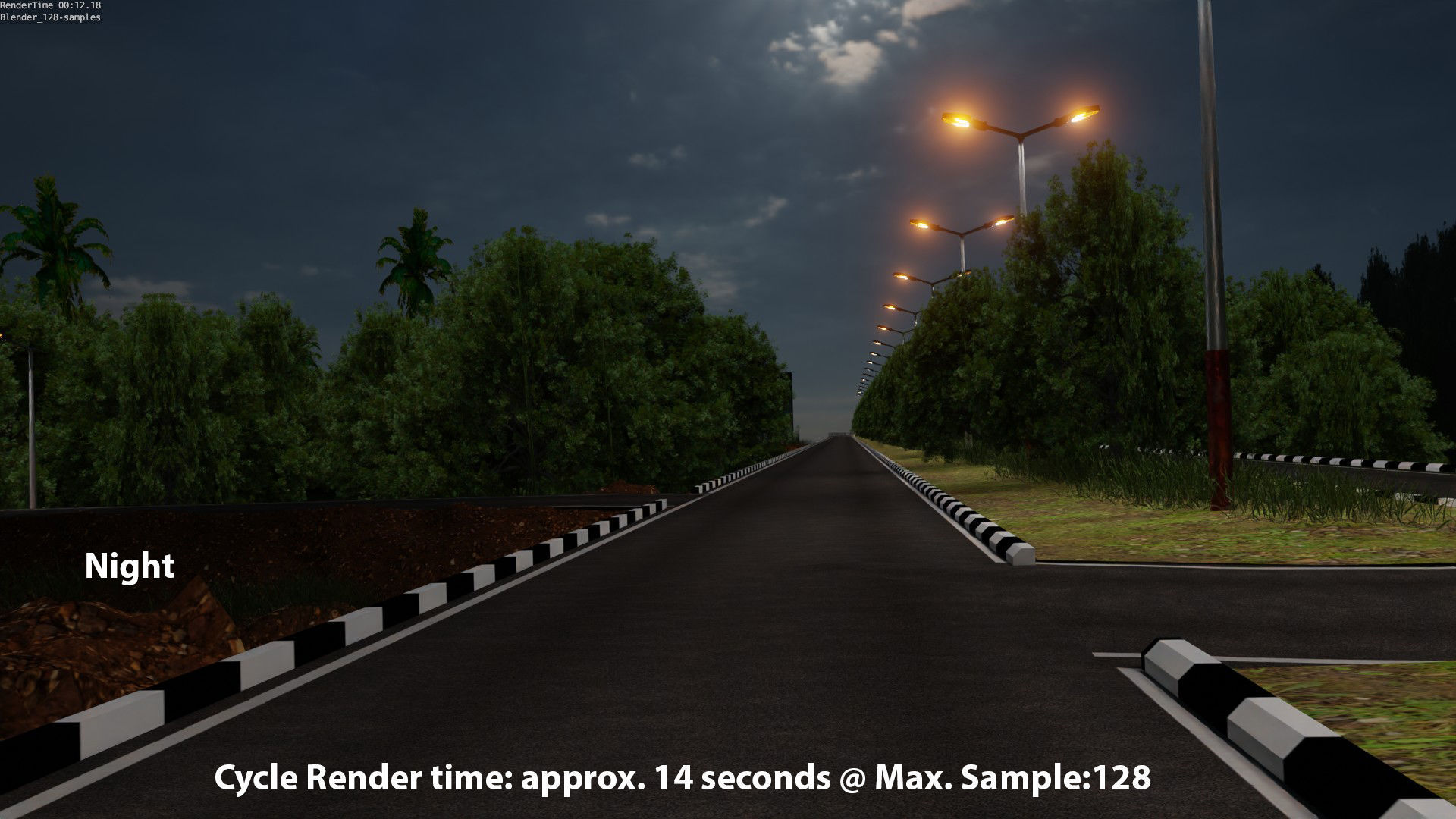 Forest Highway Road with Day-Night Simulation 3D model_13