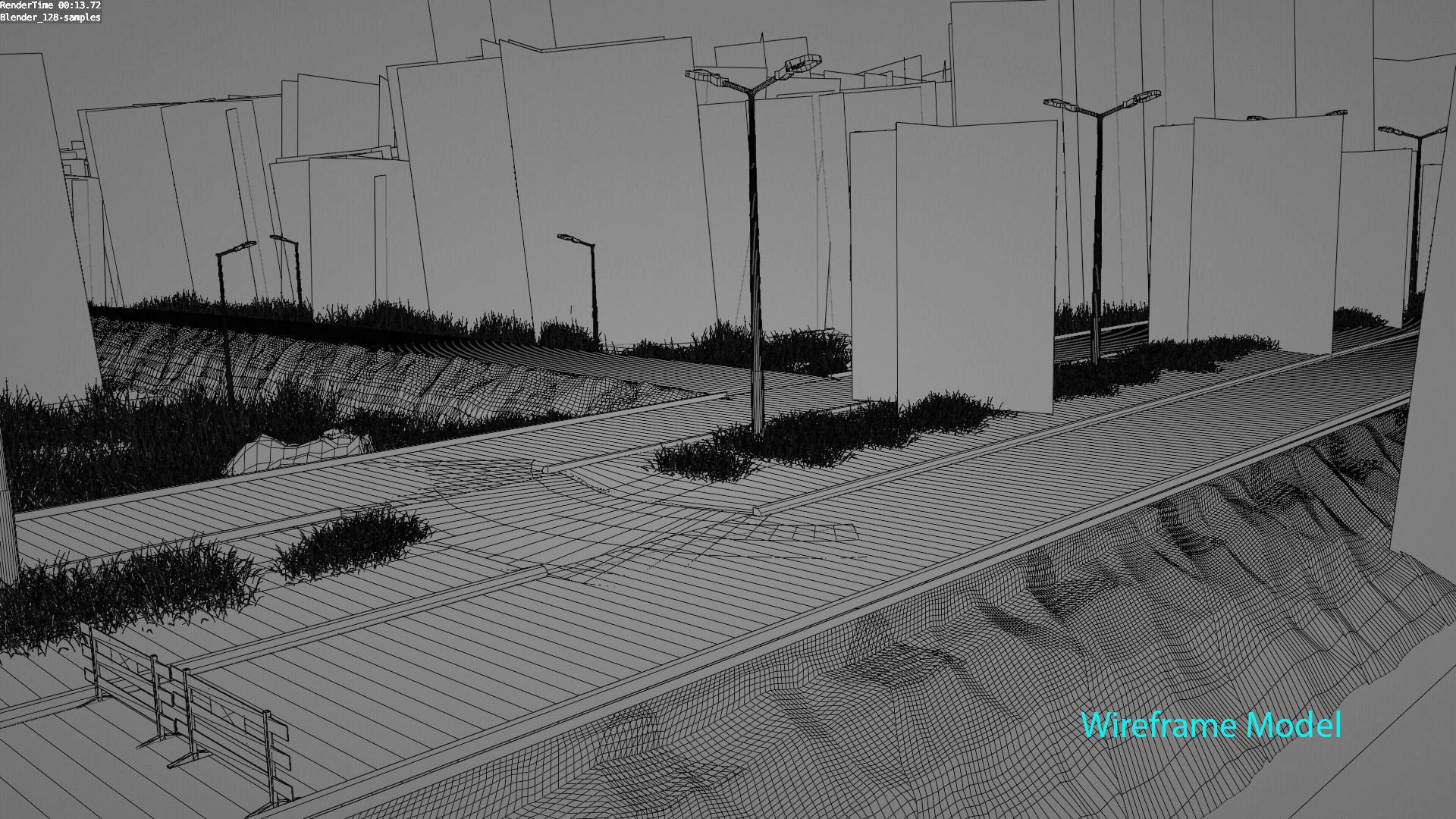 Forest Highway Road with Day-Night Simulation 3D model_18