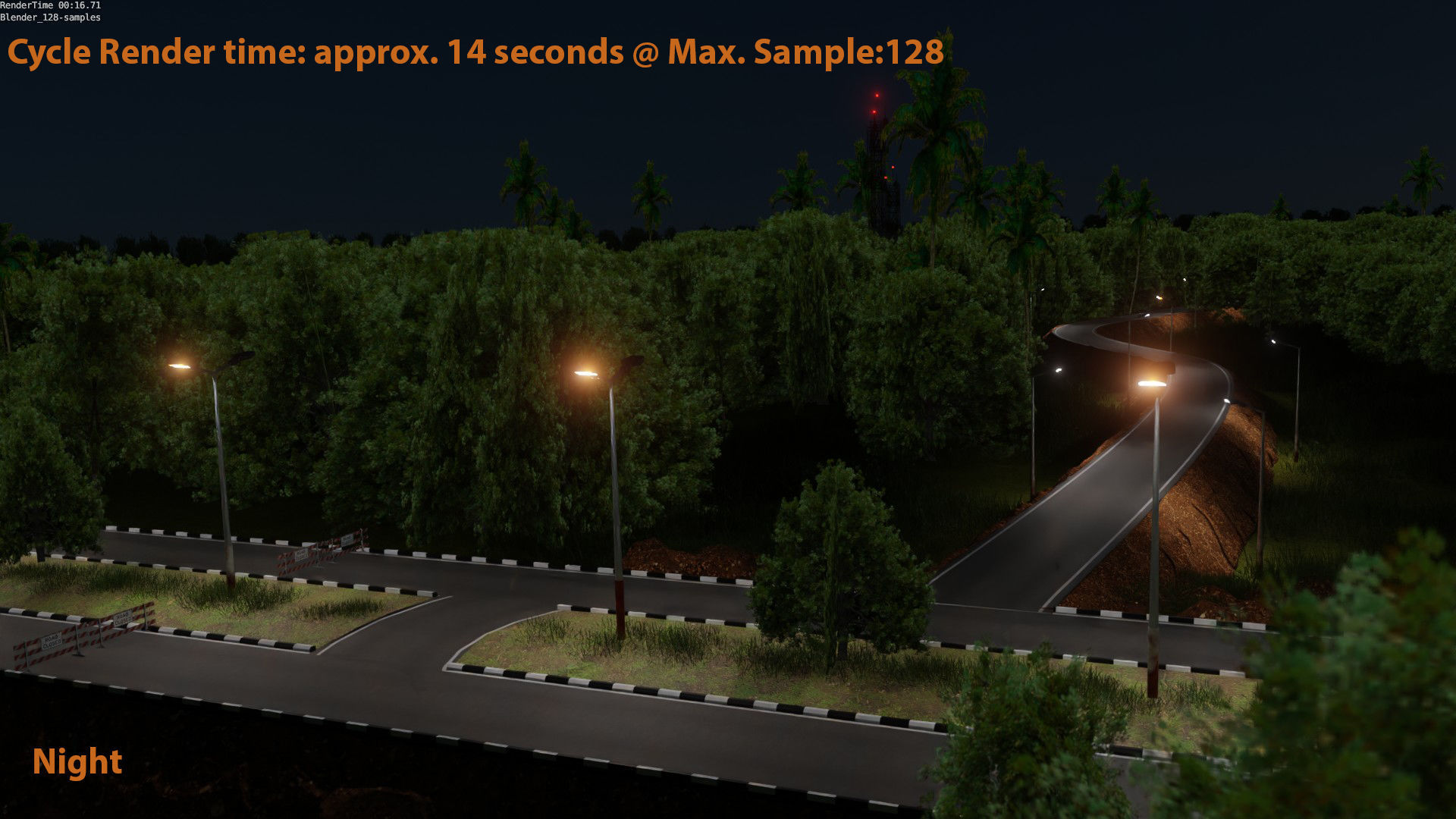 Forest Highway Road with Day-Night Simulation 3D model_7
