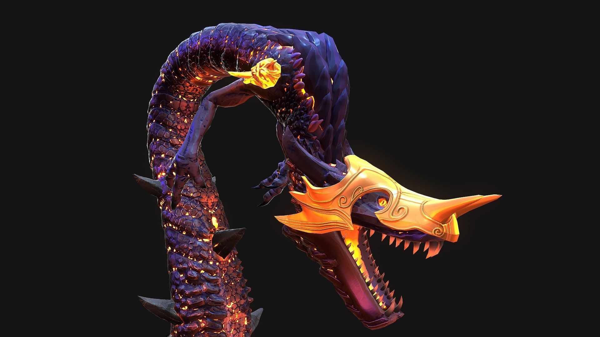 Dragon handpainted game ready Low-poly 3D model_1