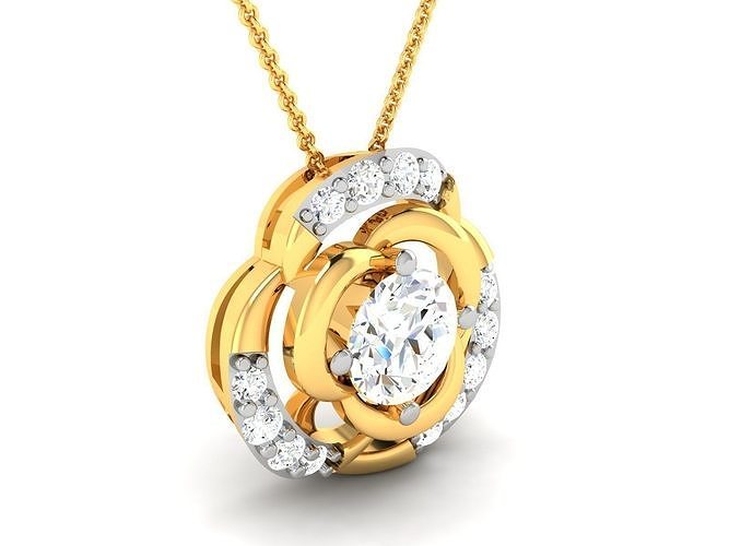 Women fancy solitaire pendant 3dm render details 3D model 3D printable ...