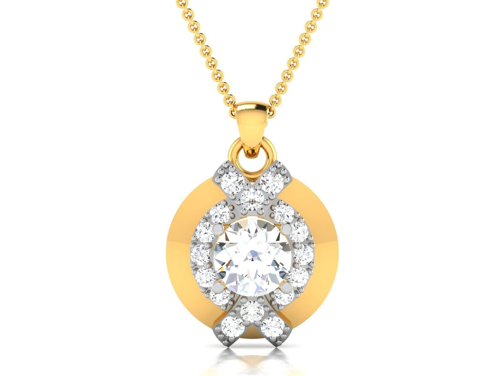 Women solitaire pendant 3dm render details  3D print model_21