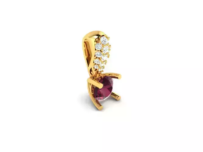Women solitaire pendant 3dm  render details  3D print model