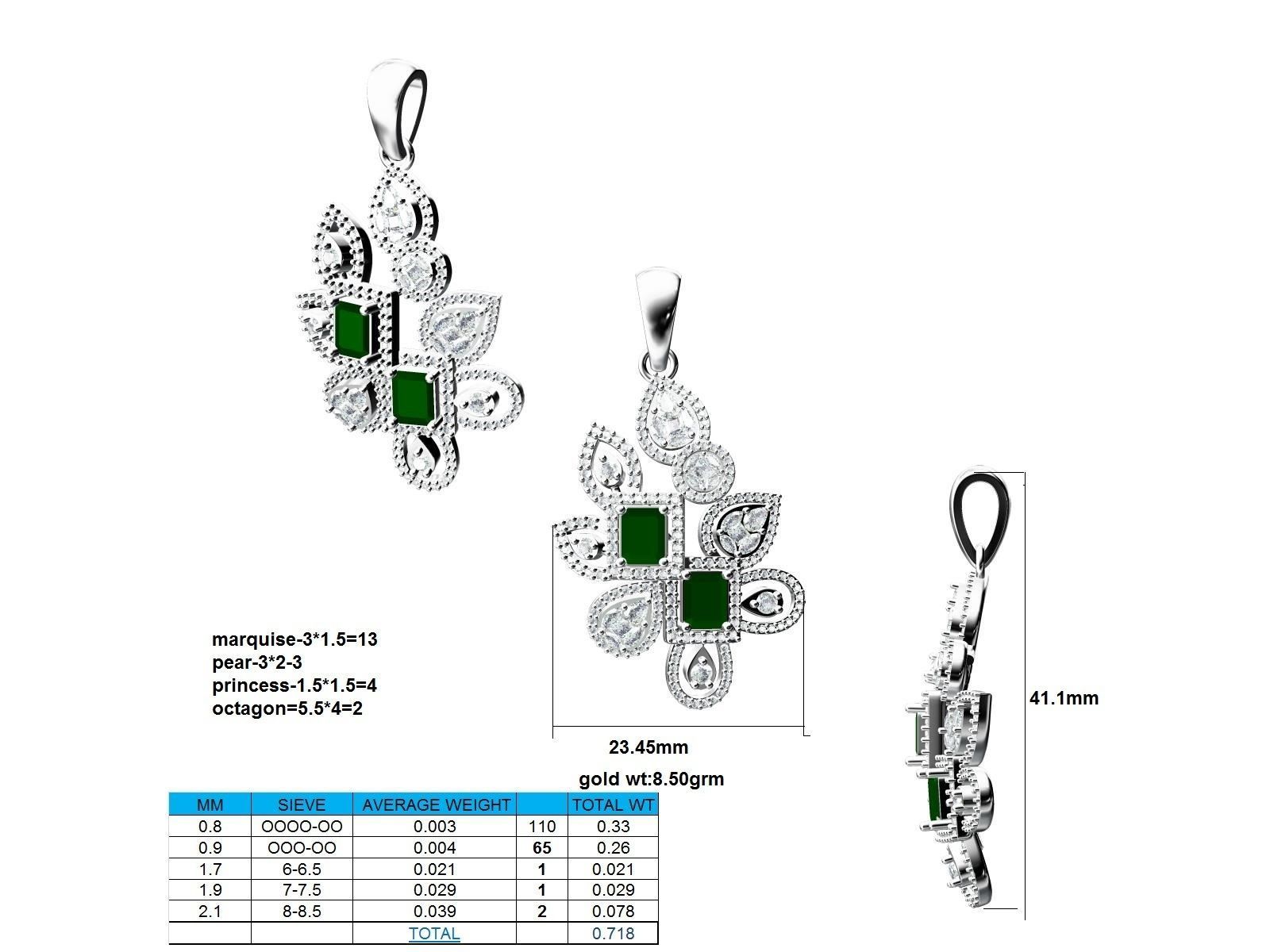 Women pendant 3dm stl jcd render details  3D print model_18