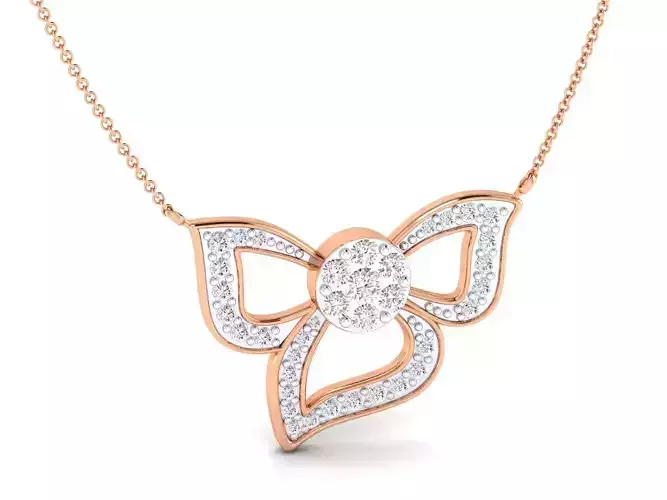 Women solitaire pendant 3dm render details 