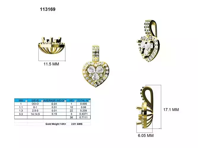 Women pendant 3dm stl jcd render details 