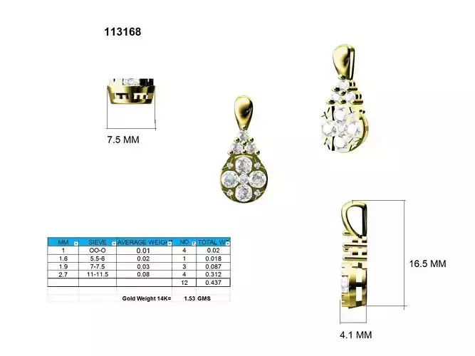 Women pendant 3dm stl jcd render details 