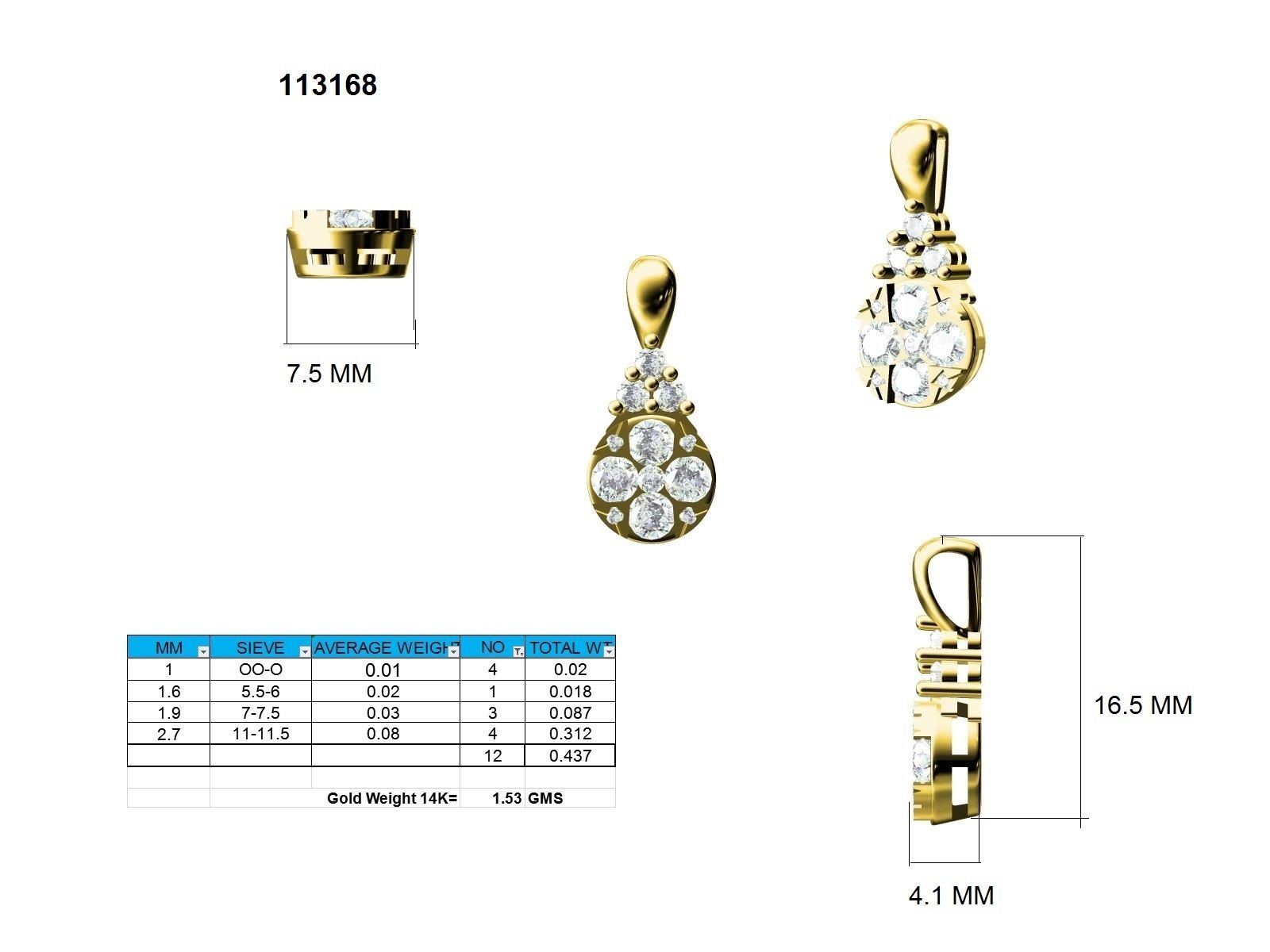 Women pendant 3dm stl jcd render details  3D print model_13