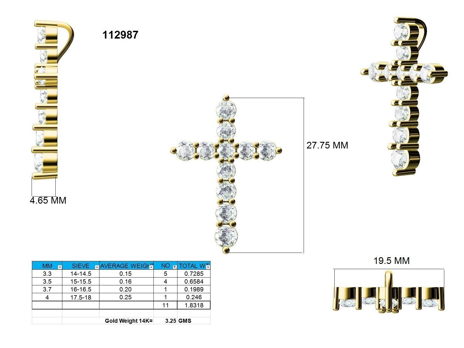 Cross pendant 3dm stl jcd render details 3D print model_19