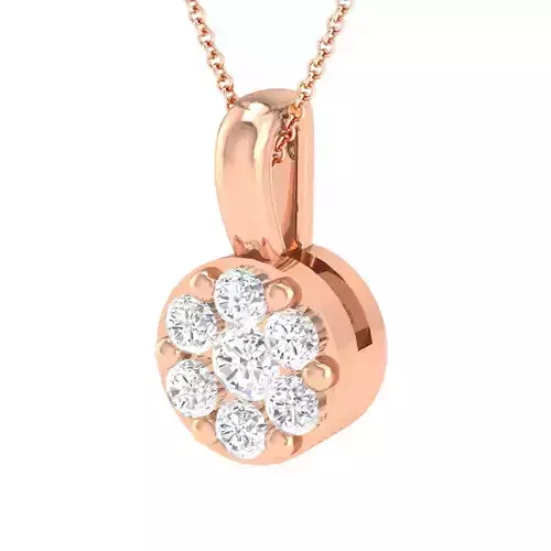 Women round solitaire pendant 3dm stl jcd render details  3D print model