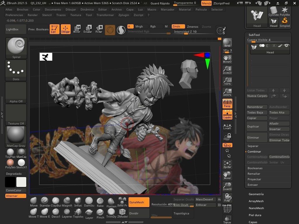 anime lufy 3D print model_2