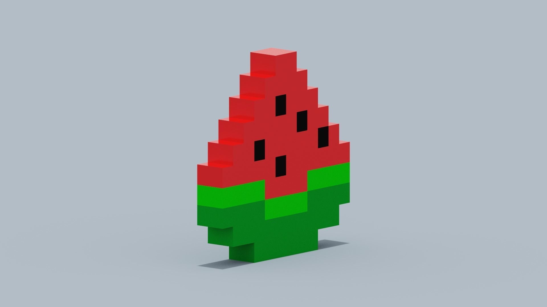 Voxel Watermelon Low-poly 3D model_1