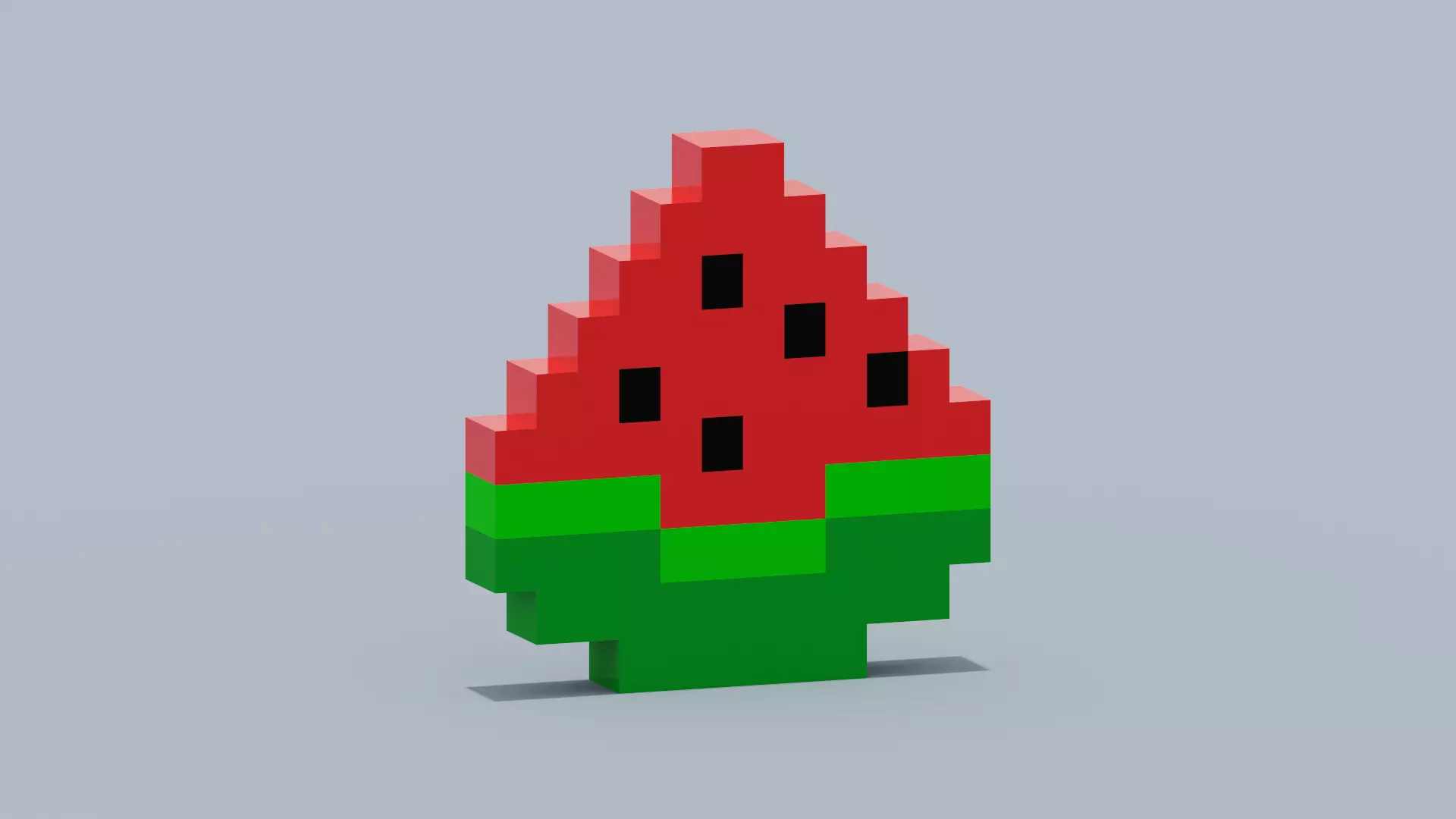 Voxel Watermelon Low-poly 3D model_0
