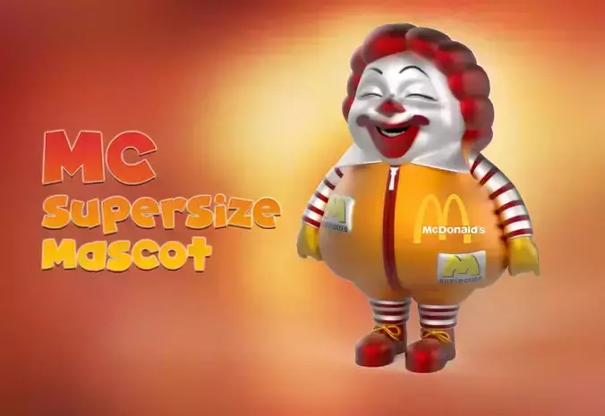 Mcdonalds Super Sized Mascot with Texture Low-poly 3D model