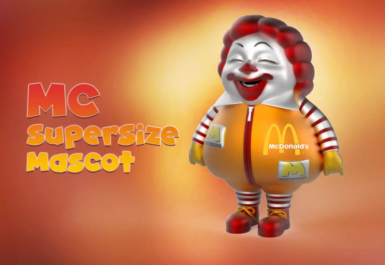 Mcdonalds Super Sized Mascot with Texture Low-poly 3D model