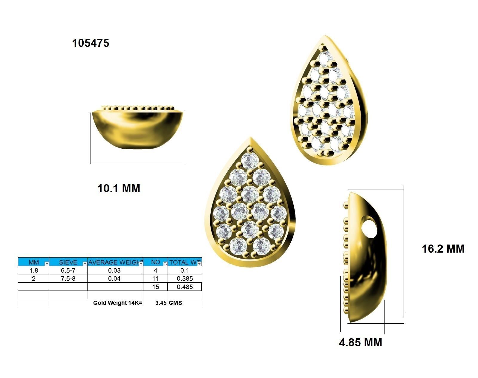 pear shape pendant 3dm stl jcd render details 3D print model_9