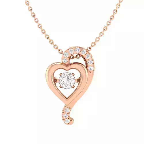 Solitaire heart pendant3DM STL JCD details 