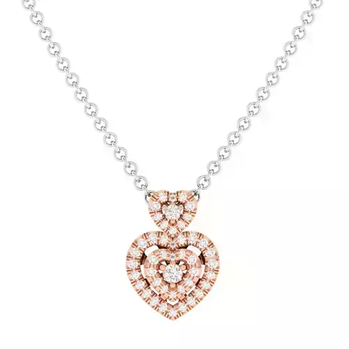  Women solitaire heart pendant 3dm stl jcd render details 