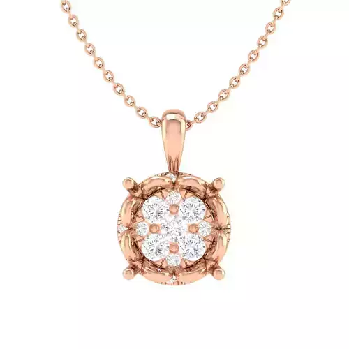 Women fancy round pendant 3dm stl jcd render details 