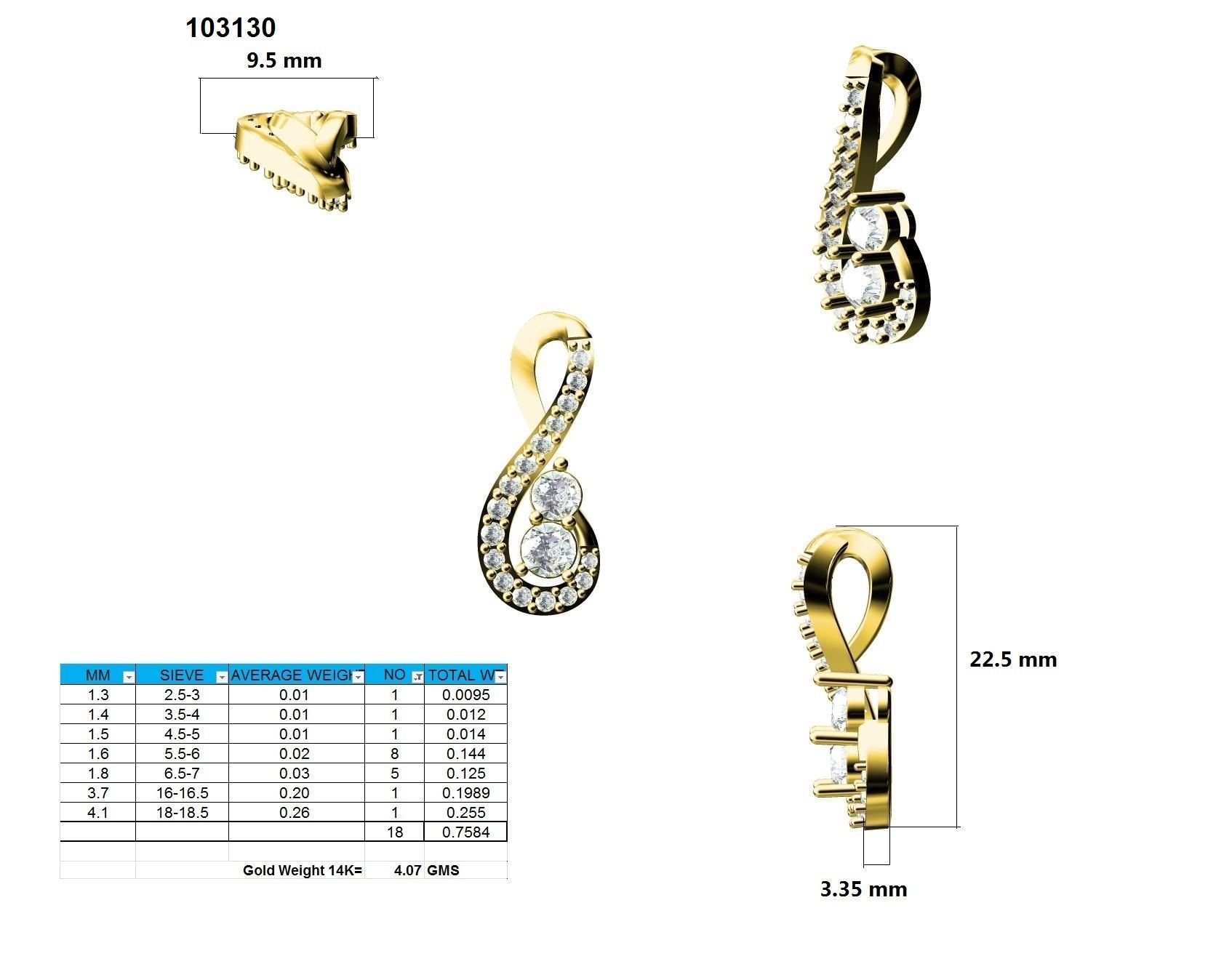 Women cocktail pendant 3dm stl jcd render details  3D print model_9