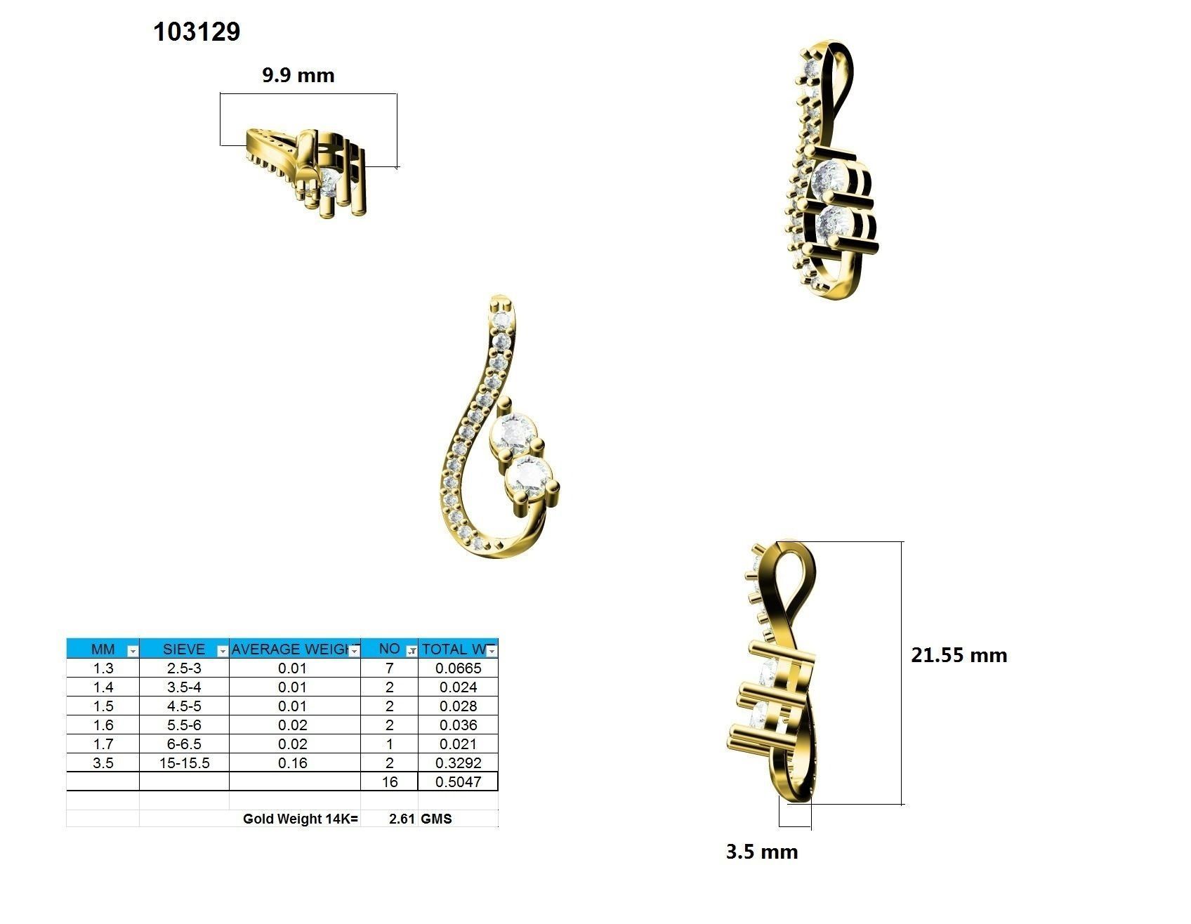 Women cocktail pendant 3dm stl jcd render details  3D print model_16