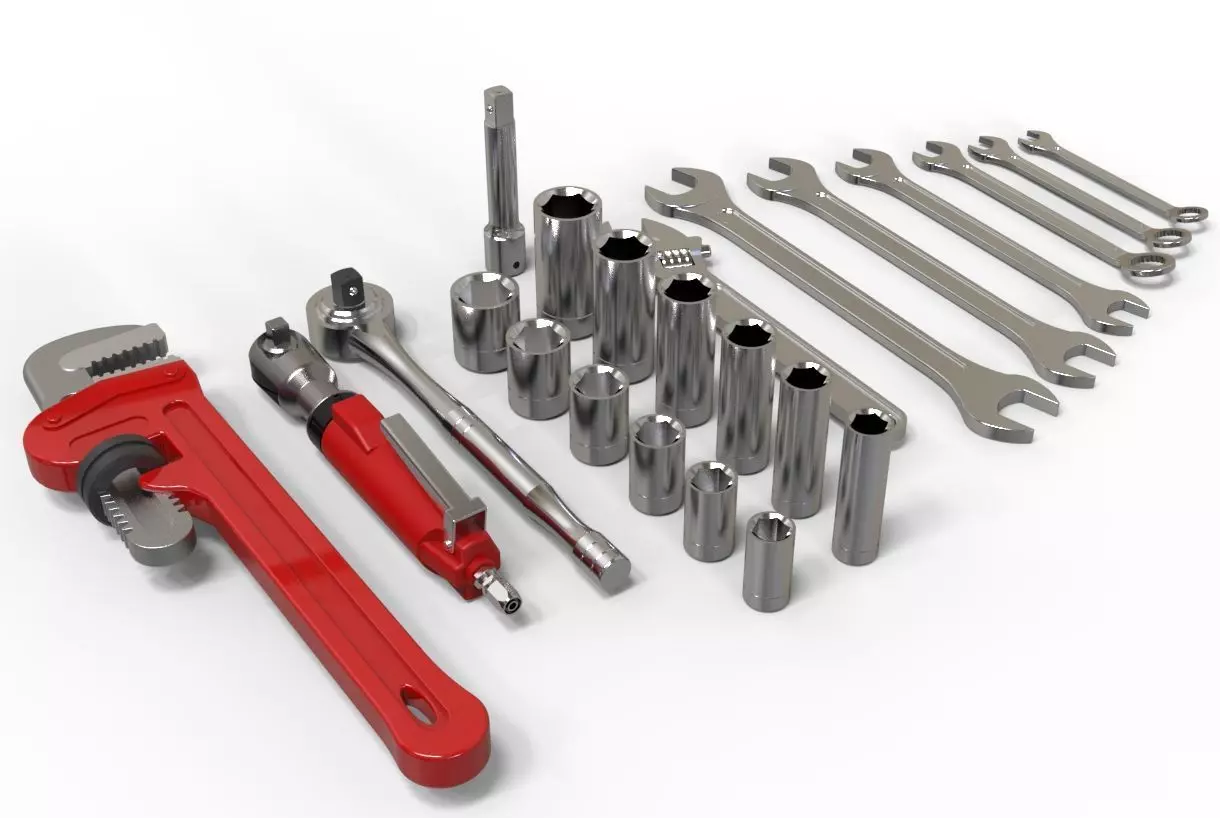 Wrenches hand tools 3d model 3D model_0