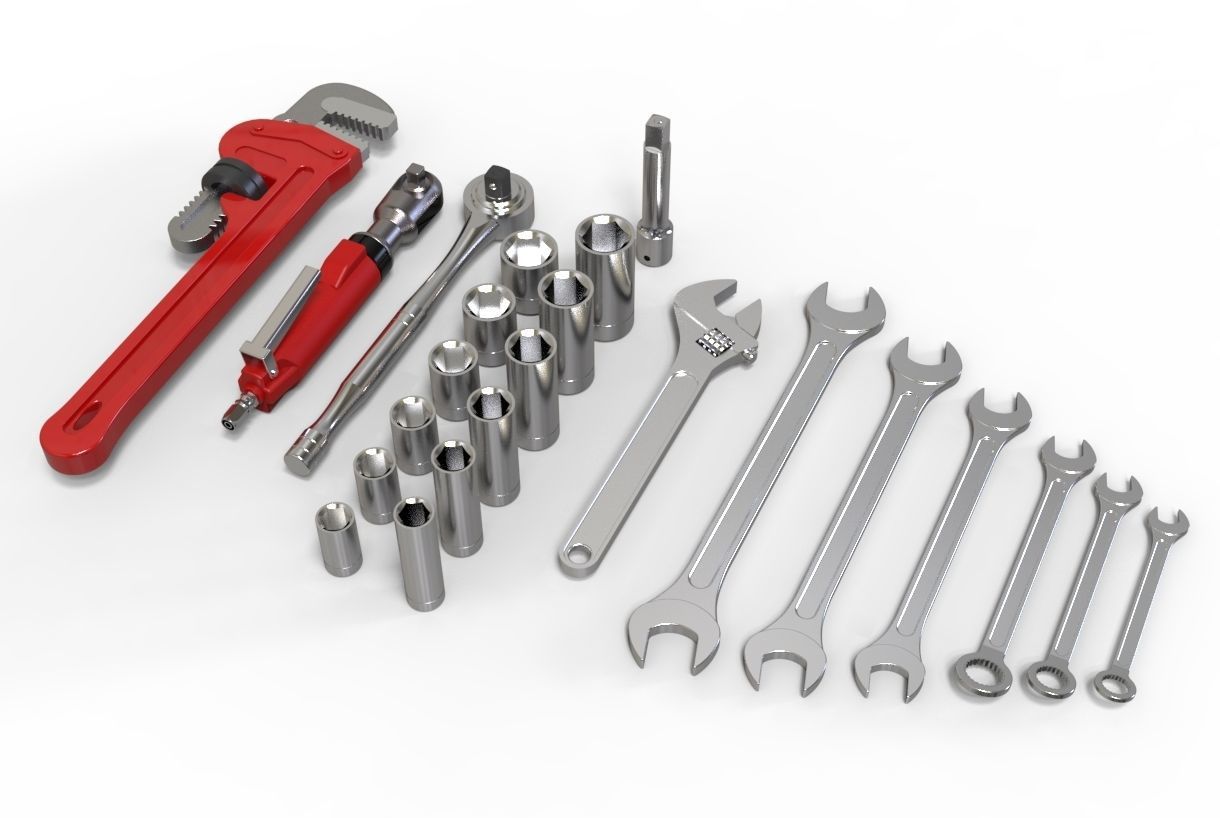 Wrenches hand tools 3d model 3D model_1