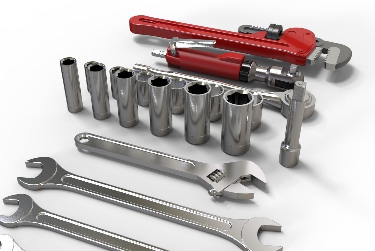 Wrenches hand tools 3d model 3D model_2