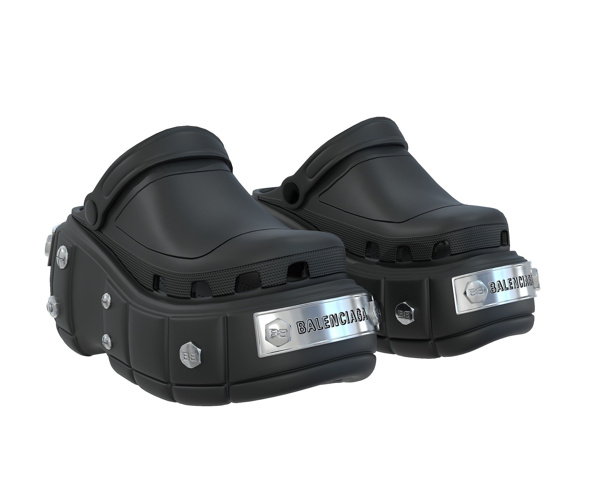 3D model Balenciaga x Crocs Hardcrocs Sandals Sneakers VR / AR