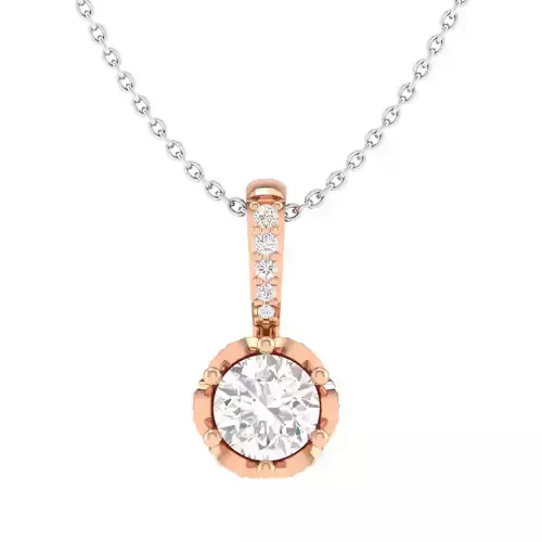 Women solitaire pendant 3dm stl jcd render details  3D print model