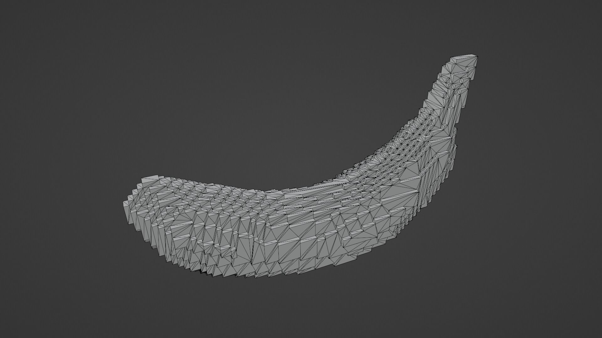 Voxel Banana Low-poly 3D model_12