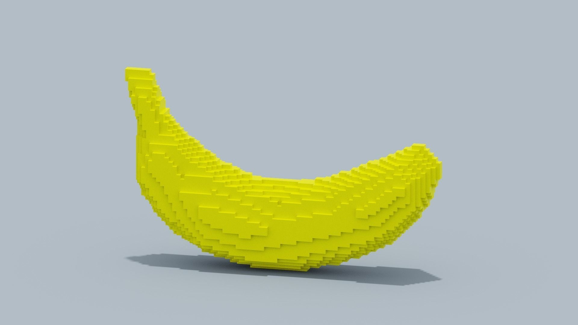Voxel Banana Low-poly 3D model_7