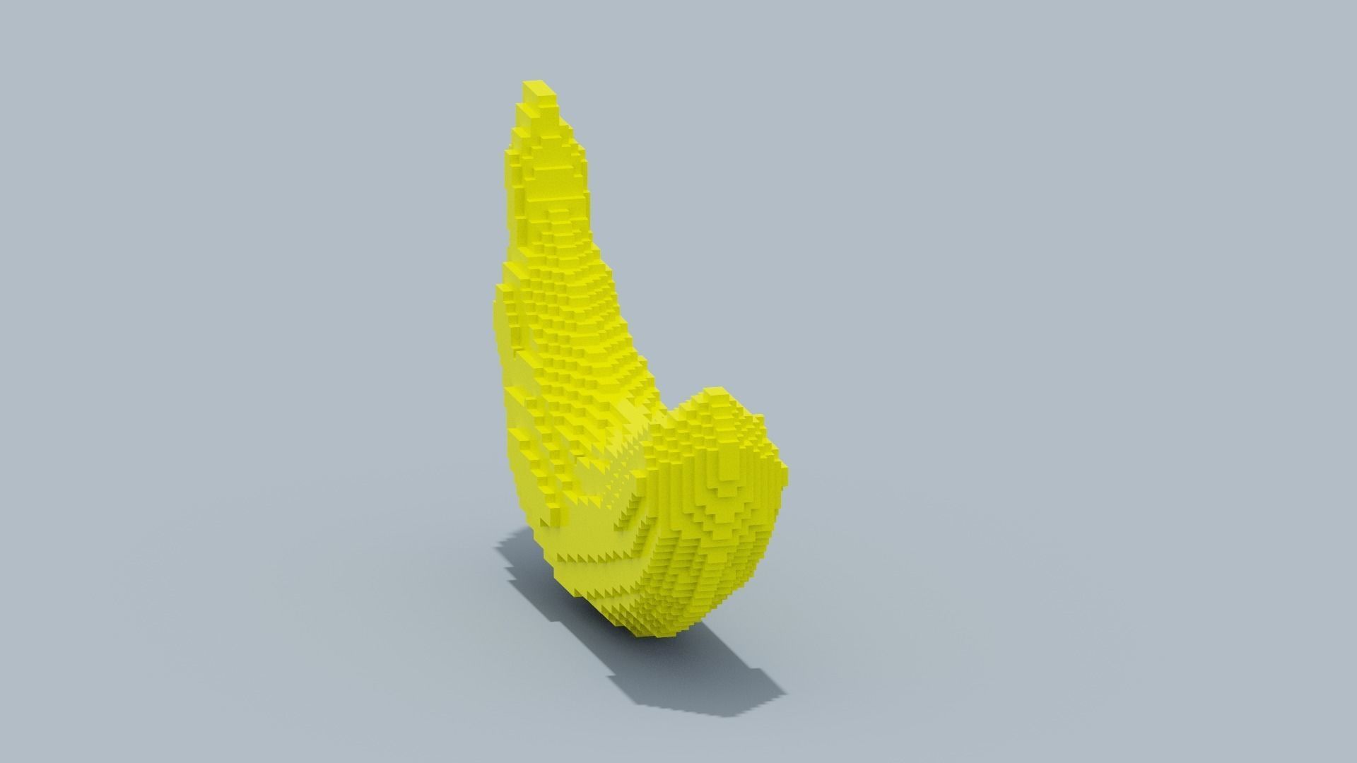 Voxel Banana Low-poly 3D model_9