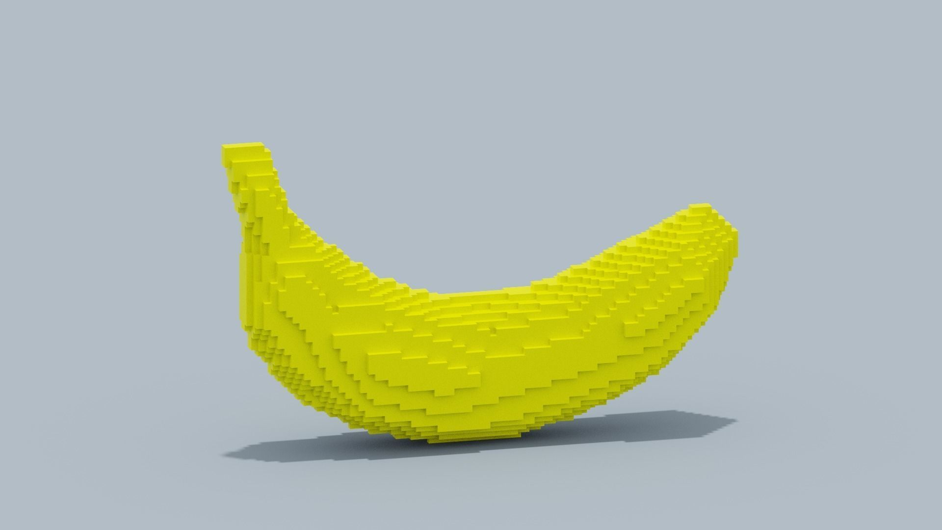 Voxel Banana Low-poly 3D model_6