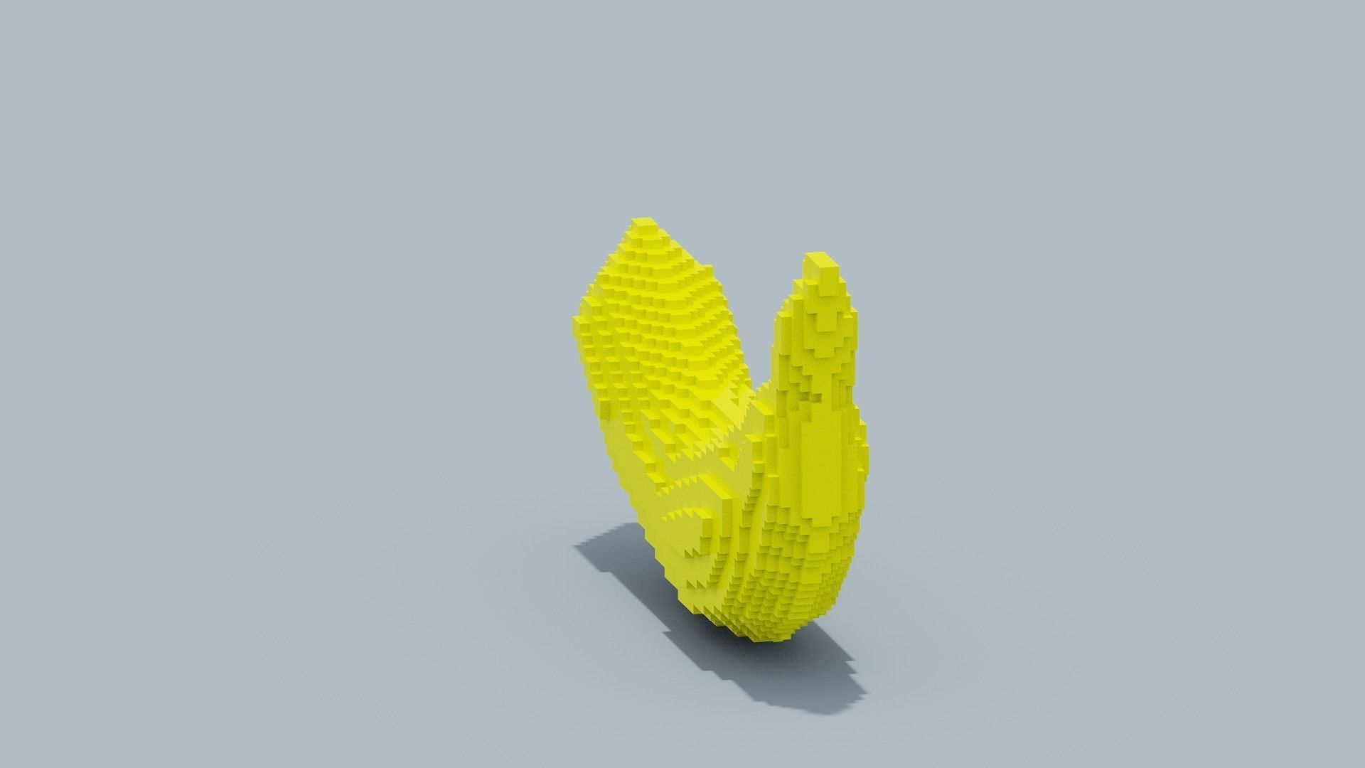 Voxel Banana Low-poly 3D model_3