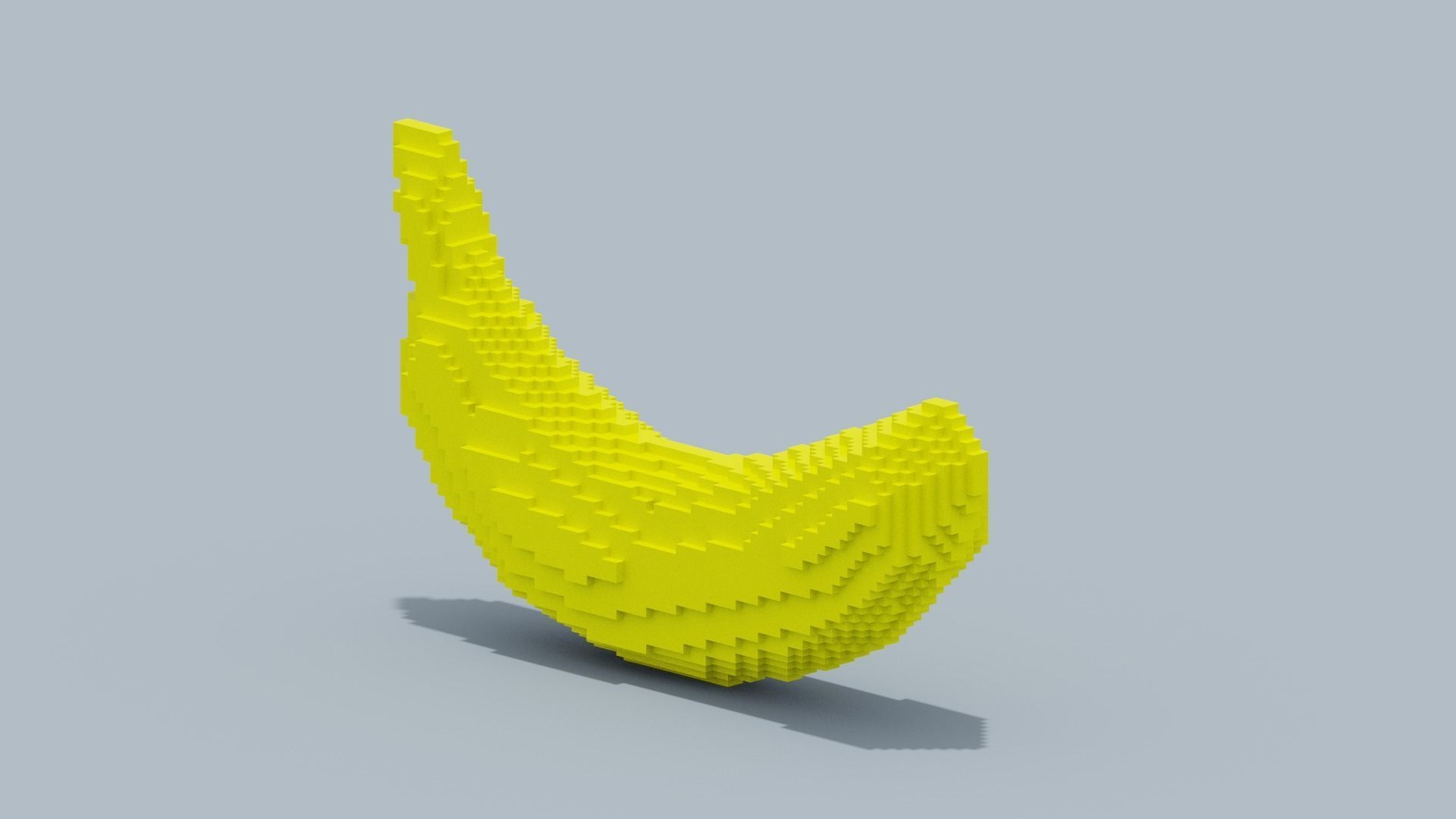 Voxel Banana Low-poly 3D model_8