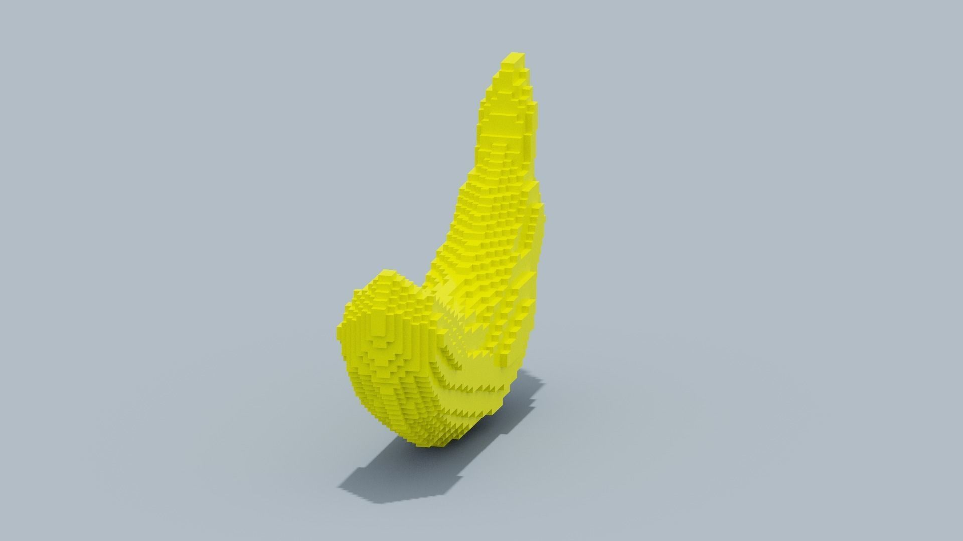 Voxel Banana Low-poly 3D model_10