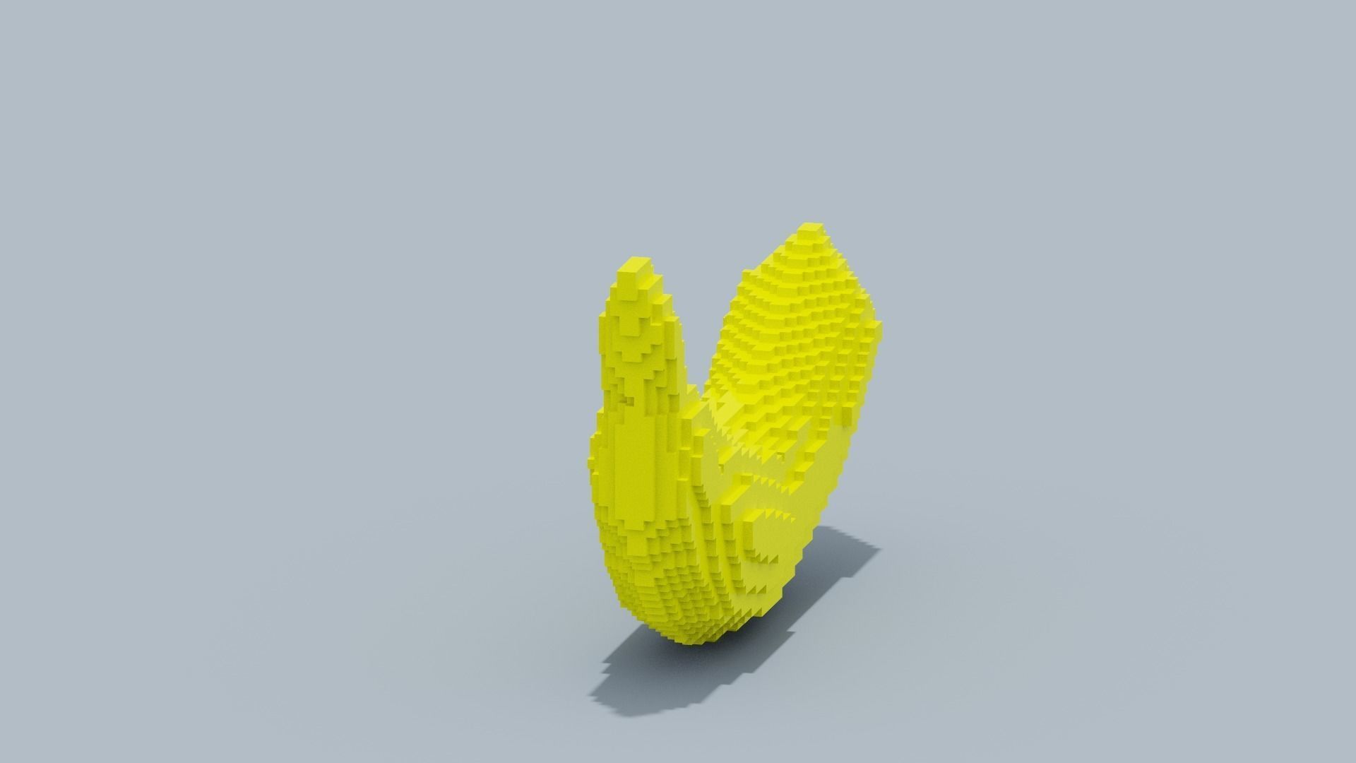 Voxel Banana Low-poly 3D model_4