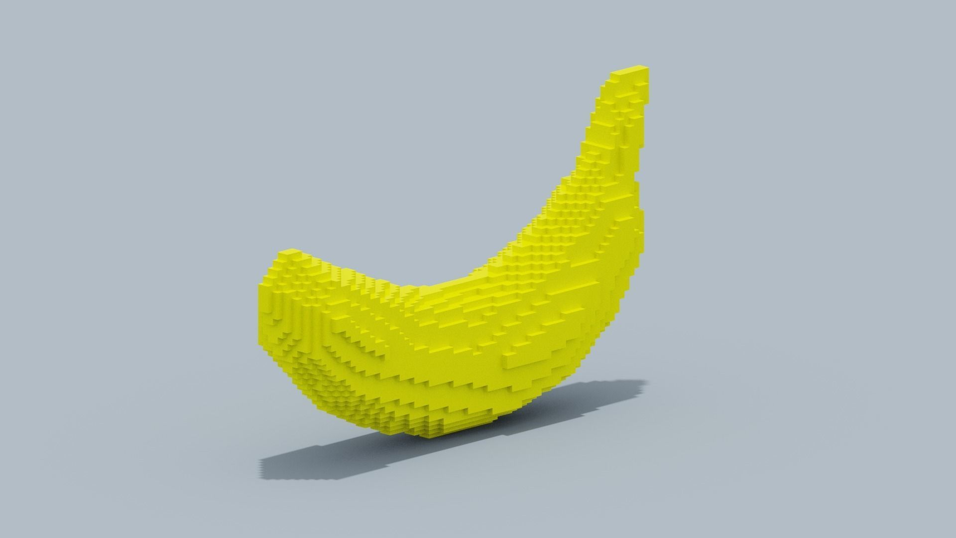 Voxel Banana Low-poly 3D model_11