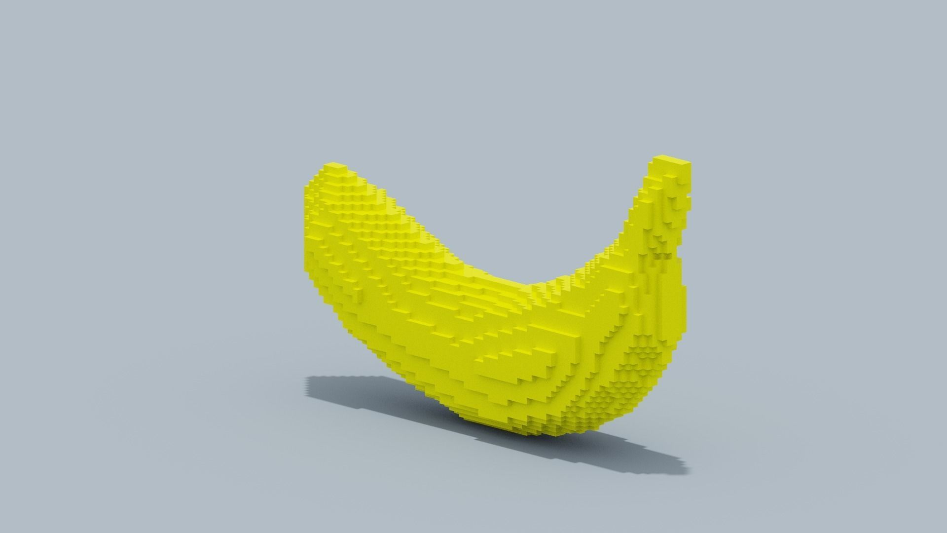 Voxel Banana Low-poly 3D model_2