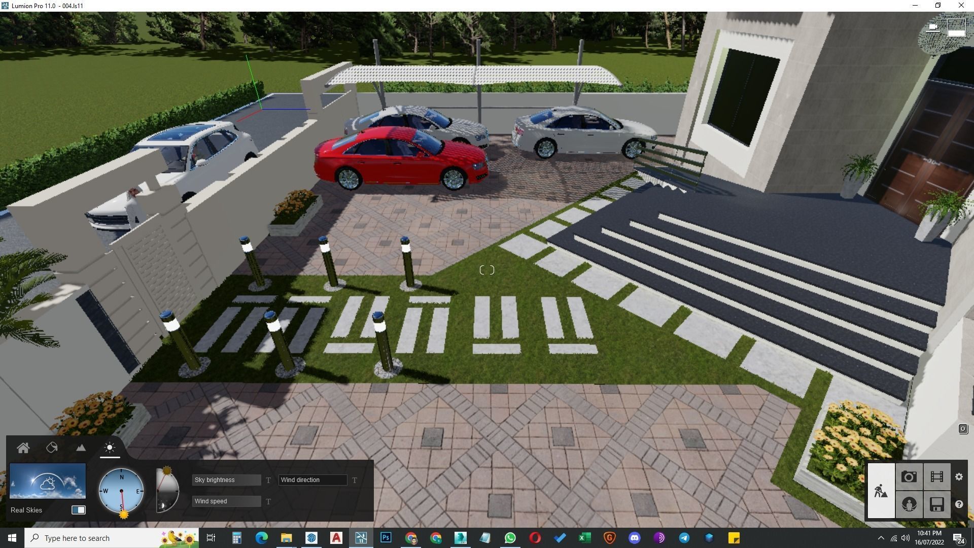 Landscape design of luxury house render in Lumion  Low-poly 3D model_24