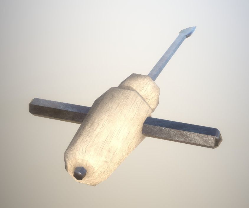 Low-Poly Medieval Drill Editorial License Low-poly 3D model_1