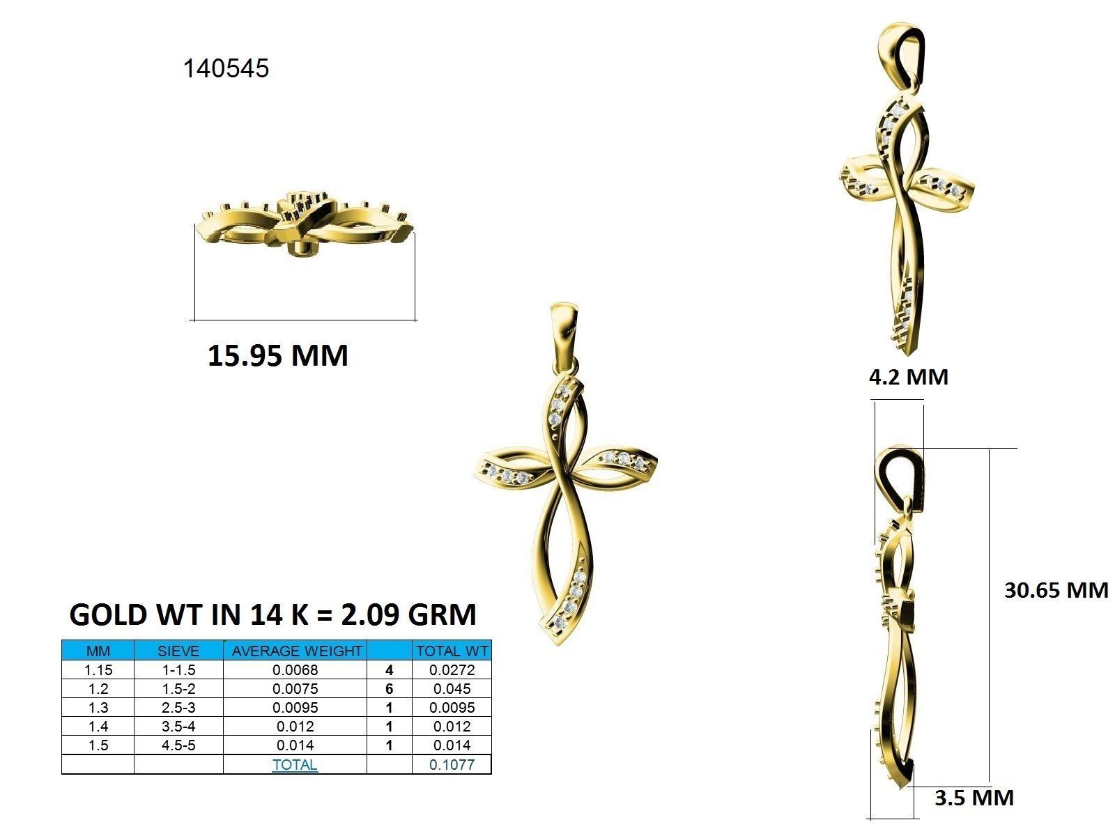 Cross fancy pendant 3dm stl jcd render details  3D print model_19