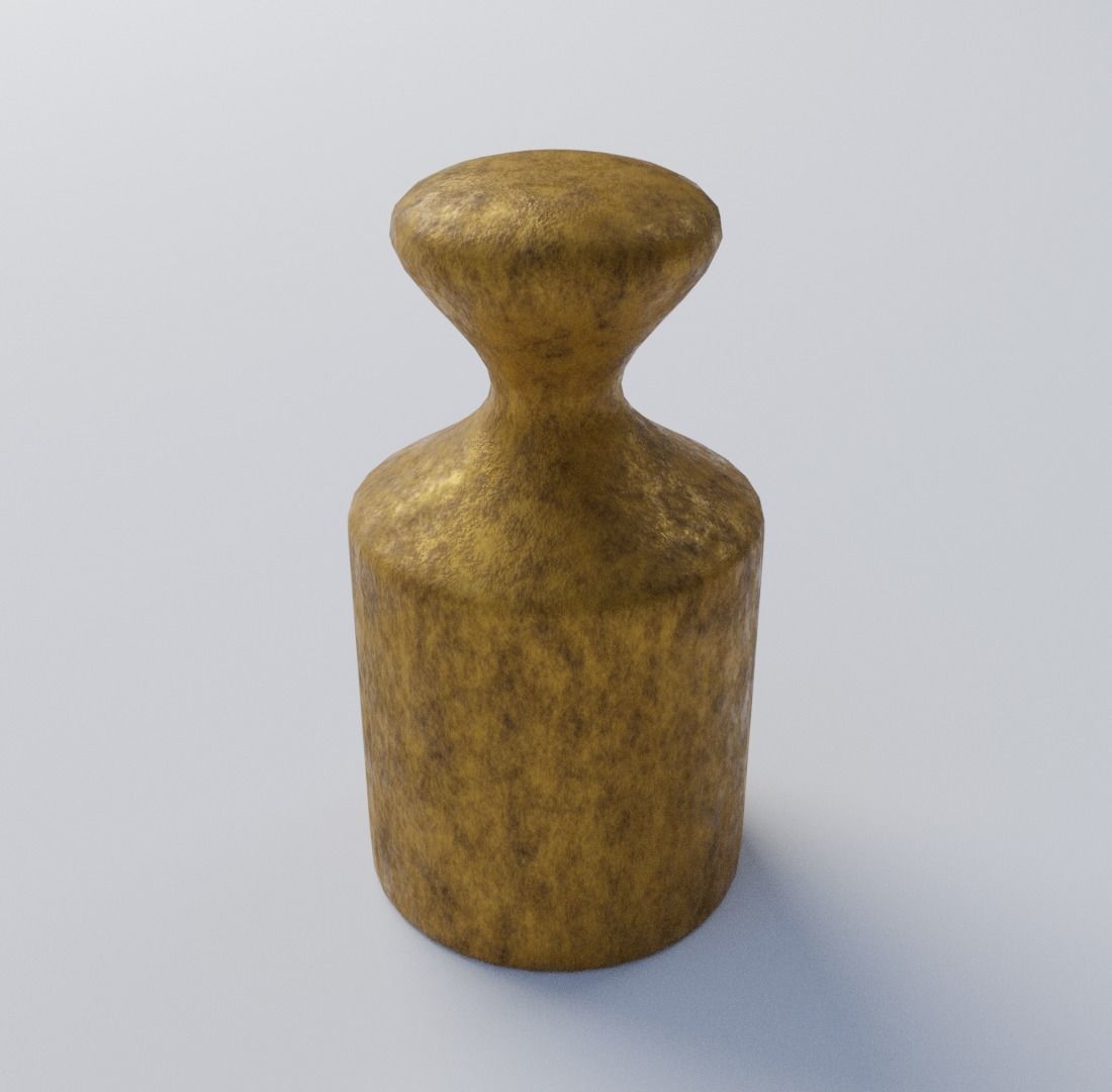 Weight wooden with number 3D model_1